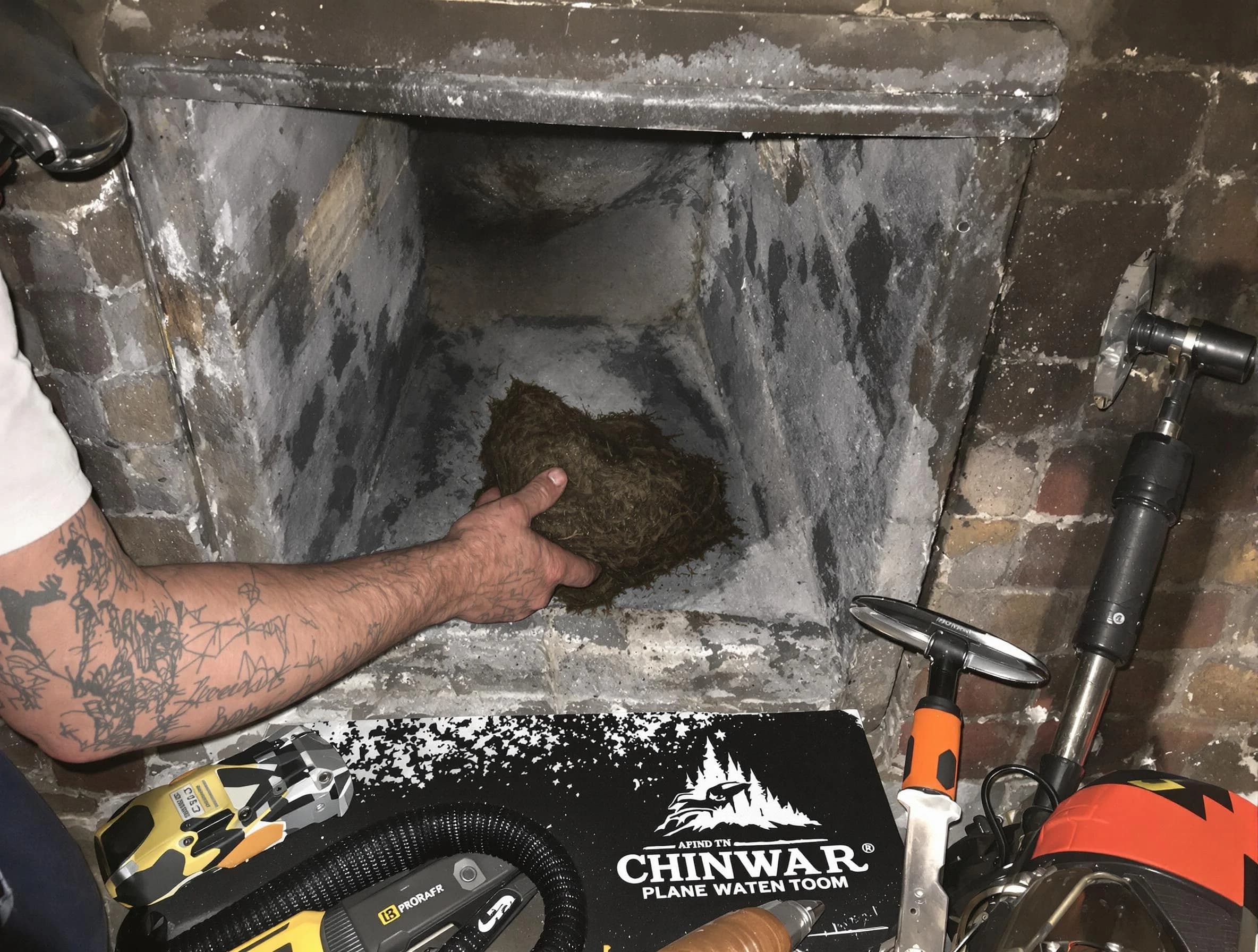Bridgewater Chimney Sweep safely removing debris and screening chimney in Bridgewater, NJ